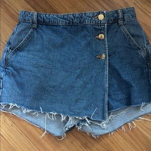 Denim Zara button front skort